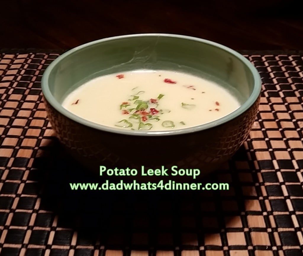 This Potato Leek Soup will hit the spot when it is cold outside. The soup is comfort food at its best! Smooth and creamy! |  www.dadwhats4dinner.com