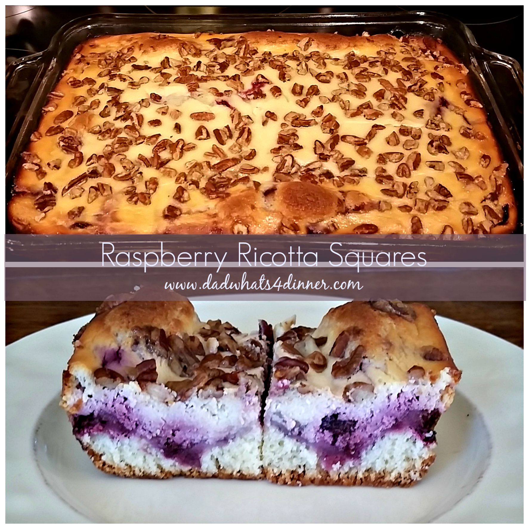 Must make Raspberry Ricotta Cheesecake Squares. You will think you are eating a slice of cheesecake made with fresh of the season raspberries.