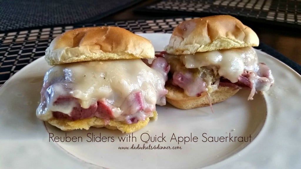 Make these Reuben Sliders with Quick Apple Sauerkraut to celebrate Oktoberfest or for a great tailgating smack for the big game.