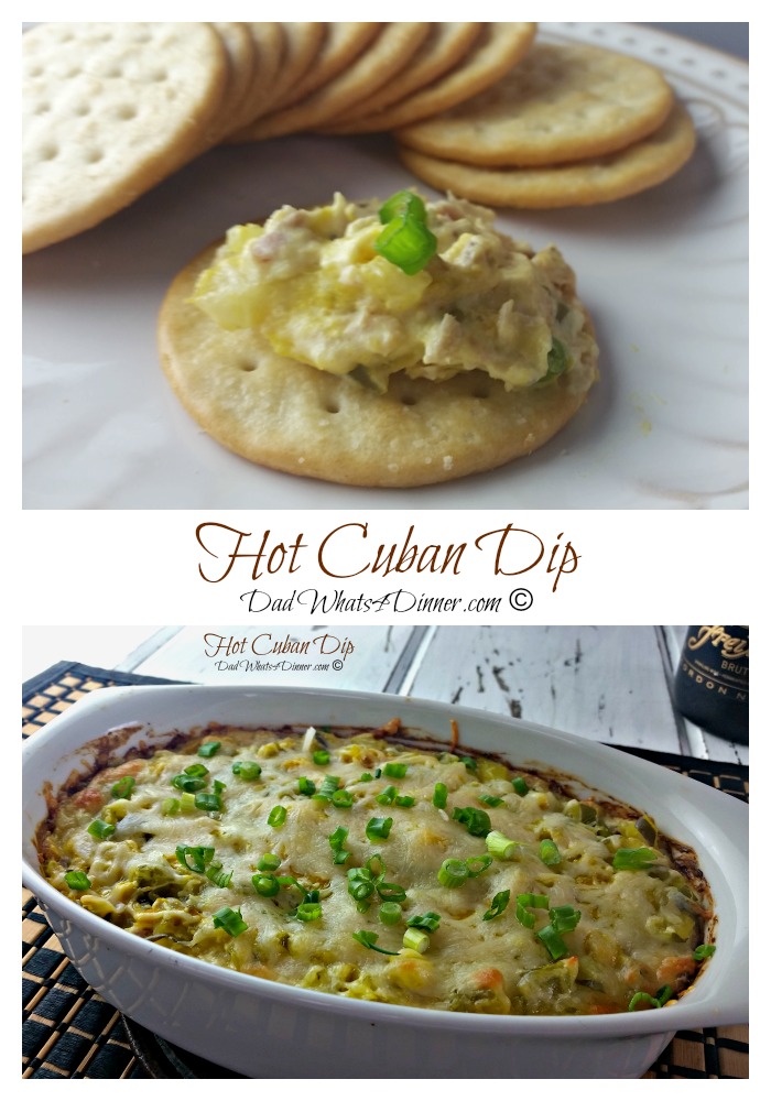 Ring in the New Year with my Hot Cuban Dip. Easy to make and tastes just like the iconic sandwich. A great appetizer any time of year! | http://dadwhats4dinner.com/