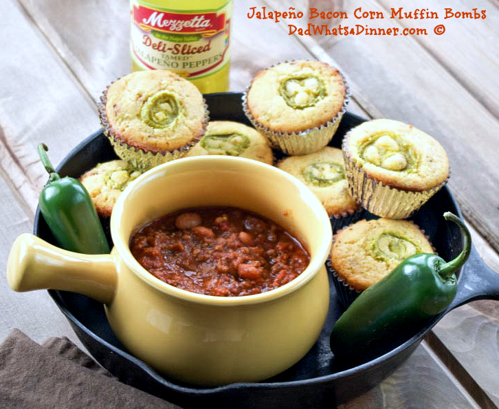 Jalapeno Bacon Corn Muffin Bombs |http://dadwhats4dinner.com