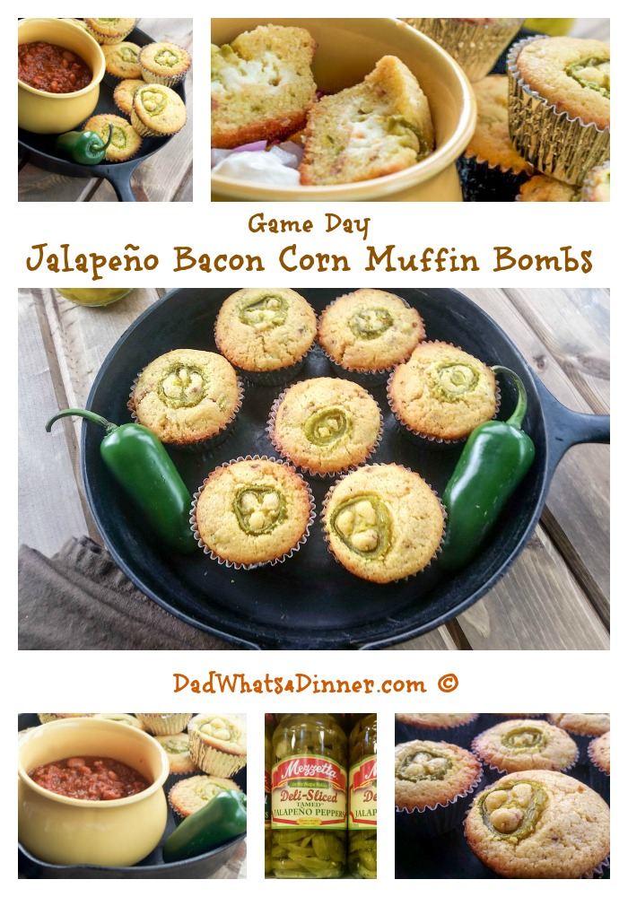 Jalapeno Bacon Corn Muffin Bombs |http://dadwhats4dinner.com