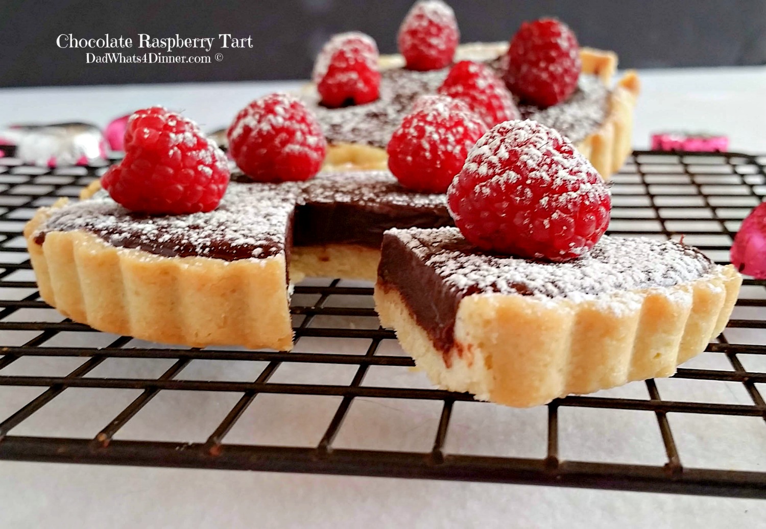 If you want to impress your significant other, make this Chocolate Raspberry Tart. The ultimate Valentine's Day dessert!| http://dadwhats4dinner.com