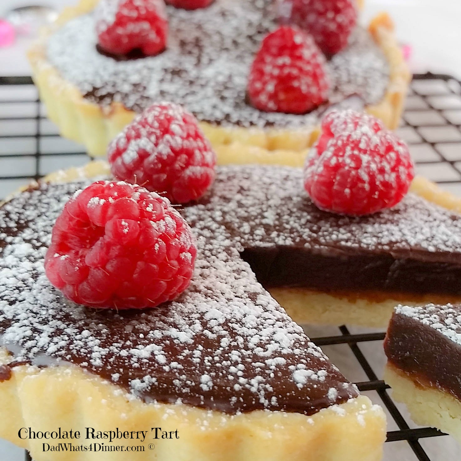 If you want to impress your significant other, make this Chocolate Raspberry Tart. The ultimate Valentine's Day dessert! | http://dadwhats4dinner.com