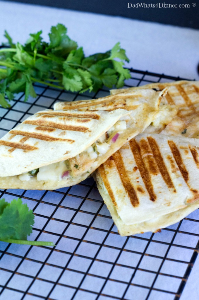 Grilled Tequila Lime Chicken Salad Quesadilla is a fresh south of the border twist on same old chicken salad. Perfect for Cinco de Mayo!