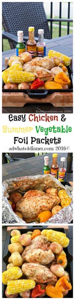 Easy Chicken & Summer Vegetable Foil Packets Pin