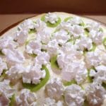 My Key Lime Pizza is the combination of key lime pie and a shortbread cookie crust. Baked and served with whipped cream and a tangy lime topping.