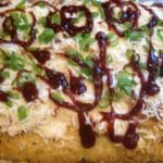 Get your grill ready to make this flavorful BBQ Chicken Pizza on Garlic Parmesan Focaccia. Done in user 30 minutes using store bought chicken and focaccia bread.