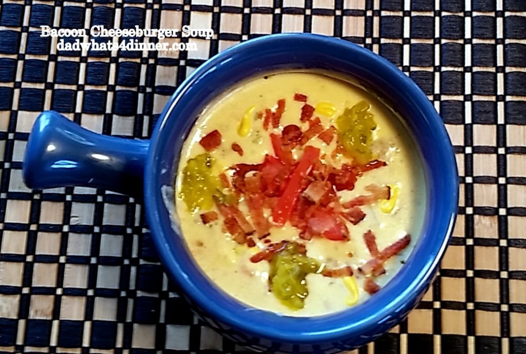 Get the great taste of a cheeseburger in a warm bowl of creamy Bacon Cheeseburger Soup loaded with all the flavors of a summer favorite.