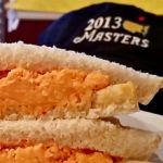 Southern Pimento Cheese Sandwich is a simple masterpiece of flavors. Perfect sandwich to eat while watching The Masters golf tournament.