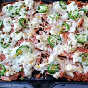 My Chicken Jalapeño Popper Baked Nachos combines two of the best appetizers and turns into one awesome dish to serve a crowd.