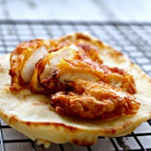 Nashville Hot Chicken Flatbread is a spicy appetizer alternative to the messy original. Perfect for when you want to add a little spice to your life.