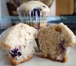 Mini Blueberry Mascarpone Muffins