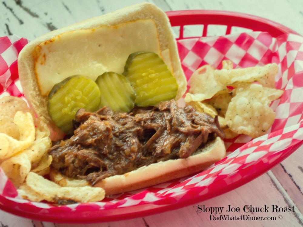 Sloppy Joe Chuck Roast in the Slow Cooker is a 4 ingredient slow cooker twist on the traditional sloppy joe sandwich that your family will love.