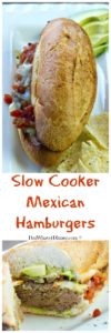 My Slow Cooker Mexican Hamburgers with Enchilada French Dip is the perfect family friendly Cinco de Mayo dinner.