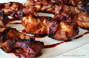Bacon Wrapped Chicken Fire Sticks is a great grilled appetizer, perfect for summertime entertaining. www.dadwhats4dinner.com #grilled #bacon #chicken #recipe