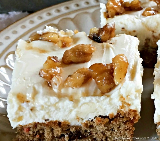 Carrot Cake Bars with Cream Cheese Frosting. Simple and delicious!