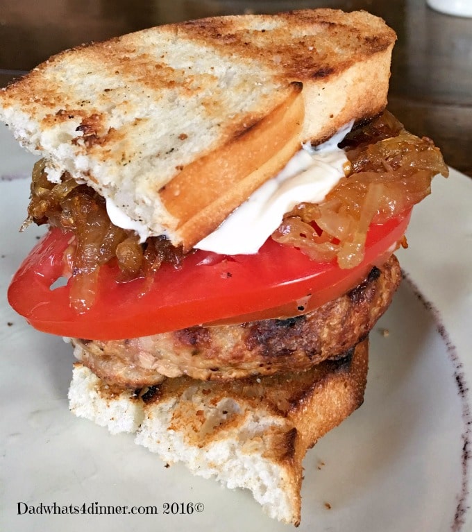 The taste of Italy comes alive in my Tuscan Chicken Burger. Full of Italian seasonings, topped with fresh mozzarella, garden tomatoes then served on grilled Italian crusty bread.