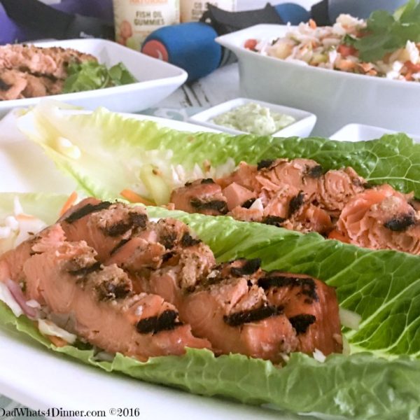 Getting Healthy with Grilled Salmon Lettuce Wraps and Sundown Naturals