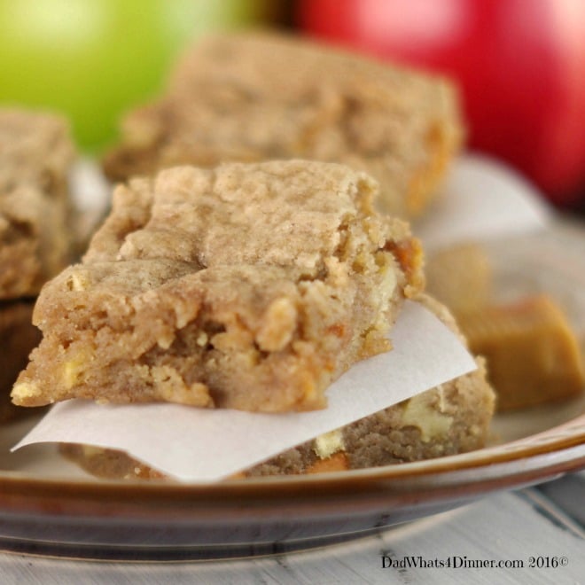 Apple picking season is here and if you want the taste of fall in a blondie then my Caramel Apple Bars will be your new favorite sweet treat.
