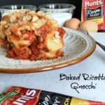 Baked Ricotta Gnocchi are little pillows of dough covered in a hearty meat sauce. Perfect as a first course, main meal or side dish for your Holiday table.