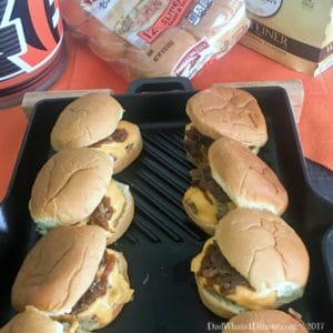 Beer Braised Shredded Beef Sliders are the best non-traditional slider you will ever have. Slow cooked beef, beer cheese, caramelized onions on a soft slider bun.
