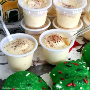 Santa doesn't want milk and cookies this year he wants my Eggnog Pudding Shots. The classic Holiday drink transformed into a creamy adult treat.