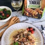 When you need a healthy, kid friendly, 30 minute meal try my Easy Mediterranean Chicken Pasta. Fire grilled chicken, veggies in a light cream sauce.