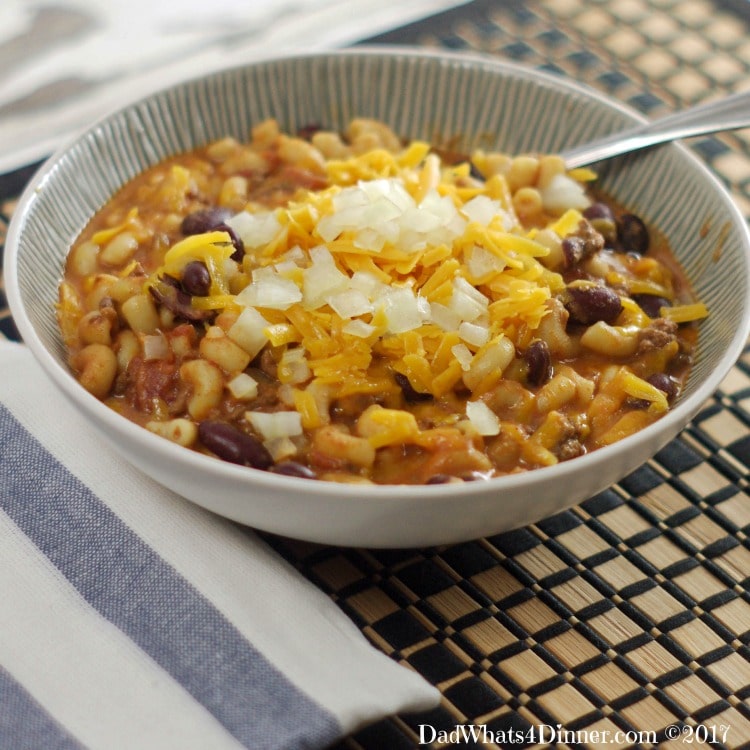 Slow Cooker Cincinnati Chili Mac is comfort food at its finest. Slow Cooked Chili with a Cincinnati flair! Throw in some pasta and cheese and you are set.