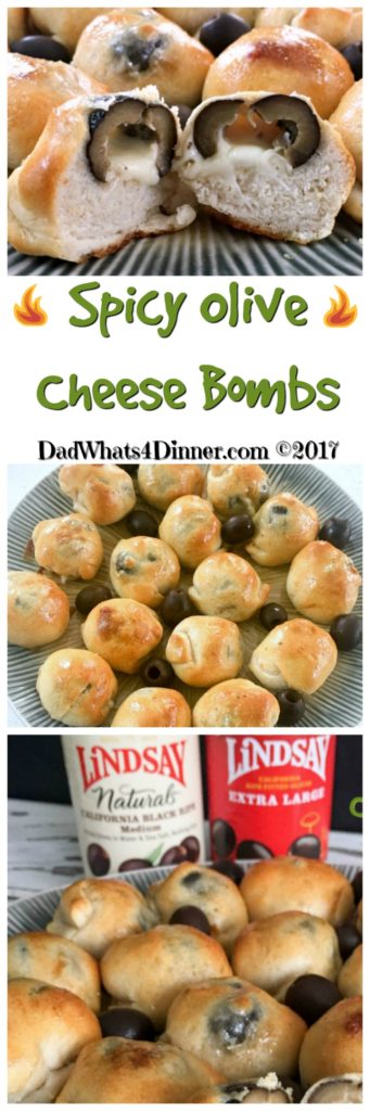 Get your GameDay on with these Spicy Olive Cheese Bombs. Your guest will love my quick and simple appetizer, bursting with flavor! | dadwhats4dinner.com #ad 