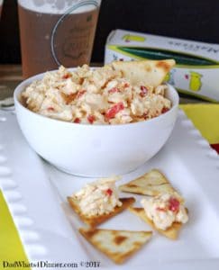 Pimento Cheese Dip is a great combination of the simple pimento cheese sandwich in dip form. A southern twist on the Jarlsberg Dip from Kroger's.