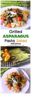 If you love pasta salad you will be blown away with my Grilled Asparagus Pasta Salad for #BBQWeek. Veggies grilled to perfection with a tangy basil and roasted garlic vinaigrette. #BBQWeek
