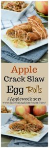 You will get addicted to my Apple Crack Slaw Egg Rolls with Creamy Sriracha Sauce! Destined to be your new favorite fall appetizer or dinner. #AppleWeek www.dadwhats4dinner.com