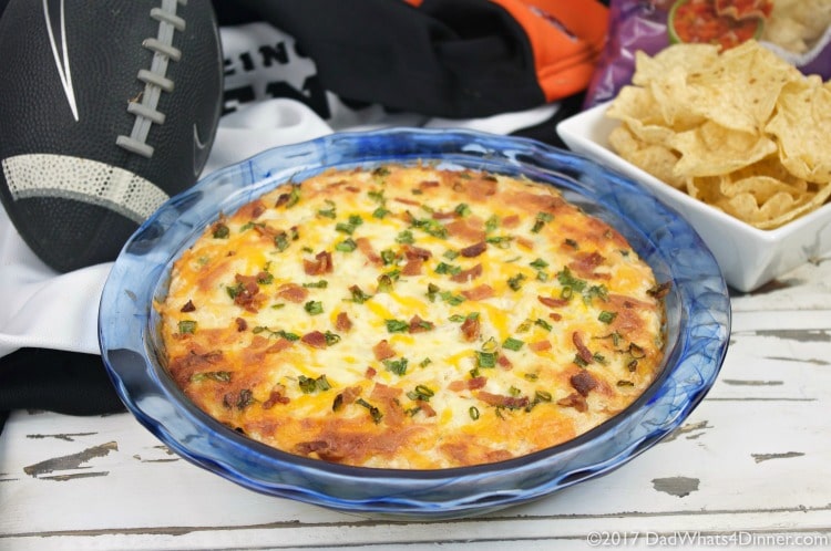 Bubbly Baked Tater Tot Popper Dip is a mash-up of two of my favorites, tater tots, and jalapeno popper dip. Perfect for tailgating or family game night.